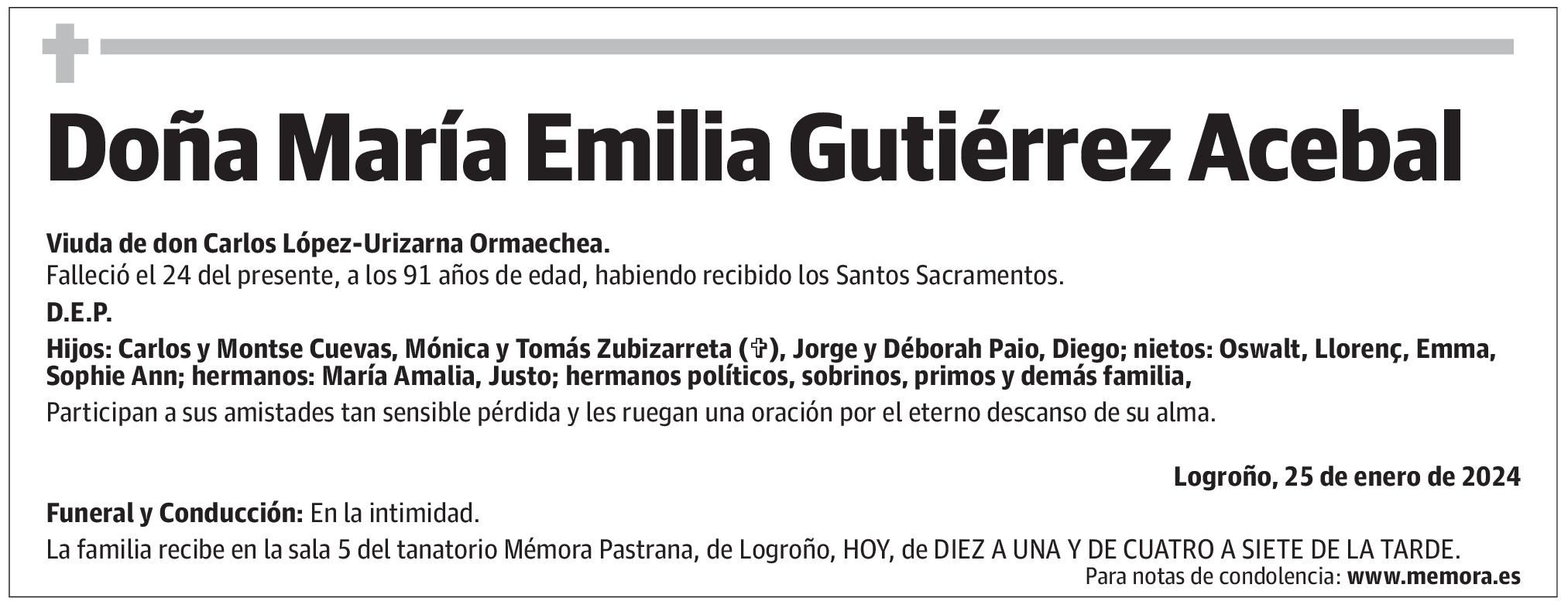 Doña María Emilia Gutiérrez Acebal