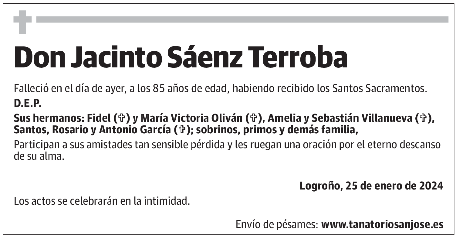 Don Jacinto Sáenz Terroba