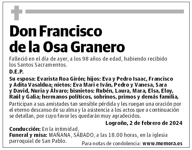 Don Francisco de la Osa Granero