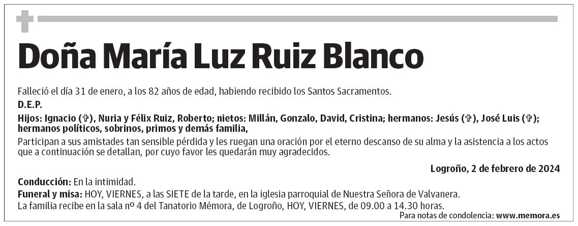 Doña María Luz Ruiz Blanco
