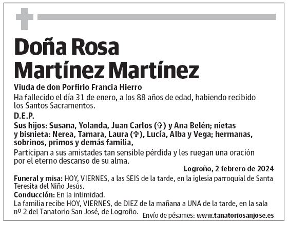 Doña Rosa Martínez Martínez