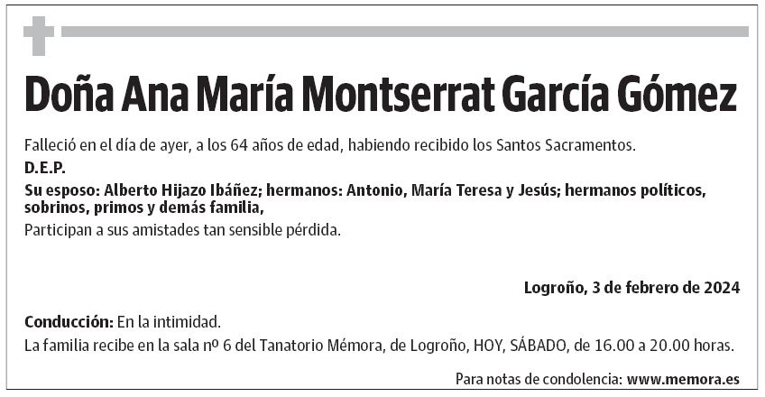 Doña Ana María Montserrat García Gómez