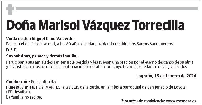 Doña Marisol Vázquez Torrecilla