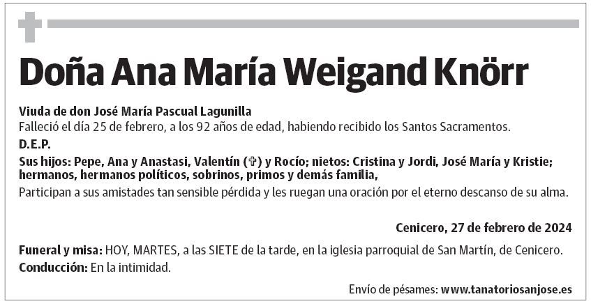 Doña Ana María Weigand Knörr