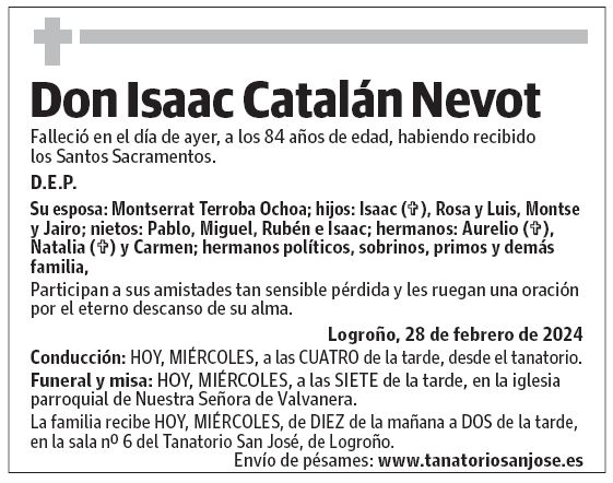 Don Isaac Catalán Nevot