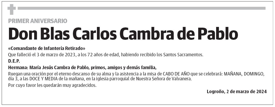 Don Blas Carlos Cambra de Pablo