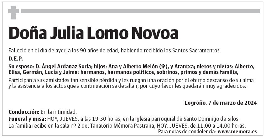 Doña Julia Lomo Novoa