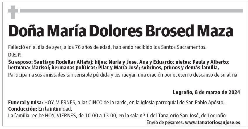 Doña María Dolores Brosed Maza