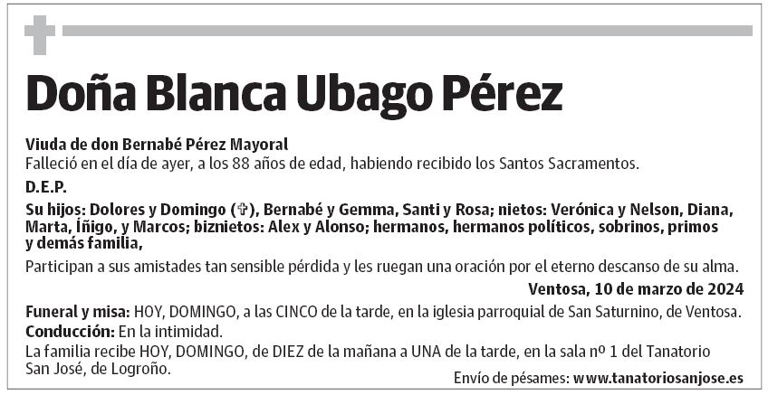 Doña Blanca Ubago Pérez