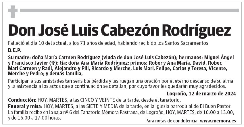 Don José Luis Cabezón Rodríguez