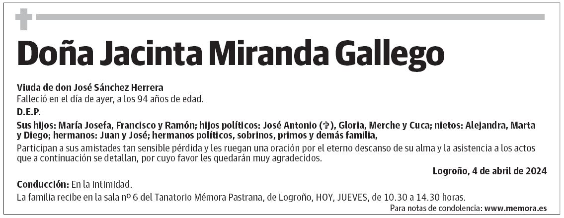 Doña Jacinta Miranda Gallego