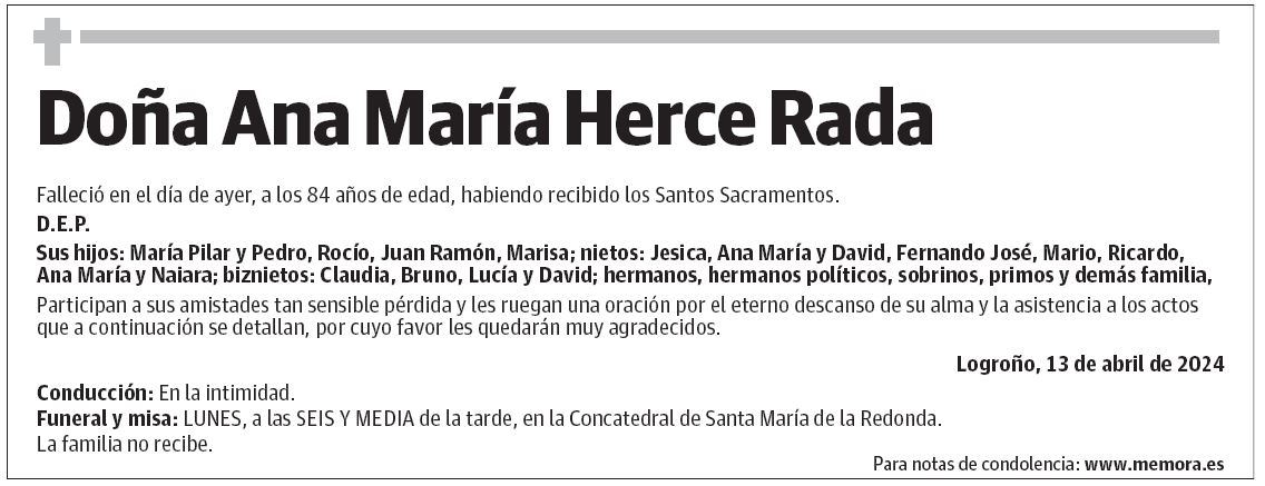 Doña Ana María Herce Rada