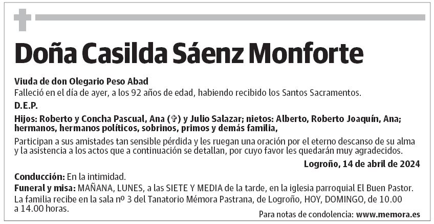 Doña Casilda Sáenz Monforte