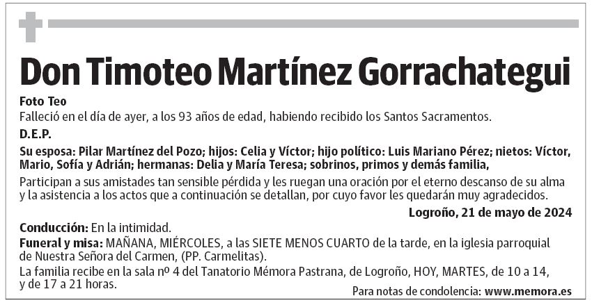 Don Timoteo Martínez Gorrachategui