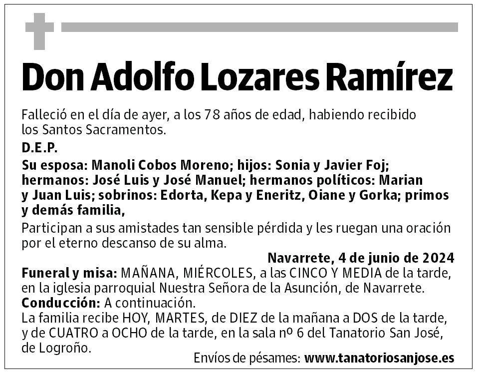 Don Adolfo Lozares Ramírez