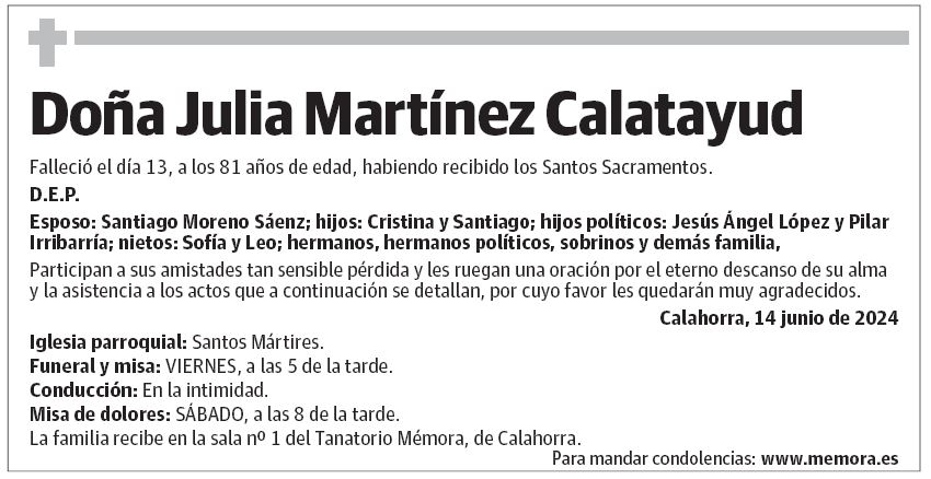 Doña Julia Martínez Calatayud