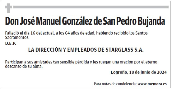 Don José Manuel González de San Pedro Bujanda