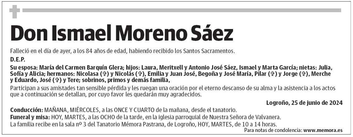 Don Ismael Moreno Sáez