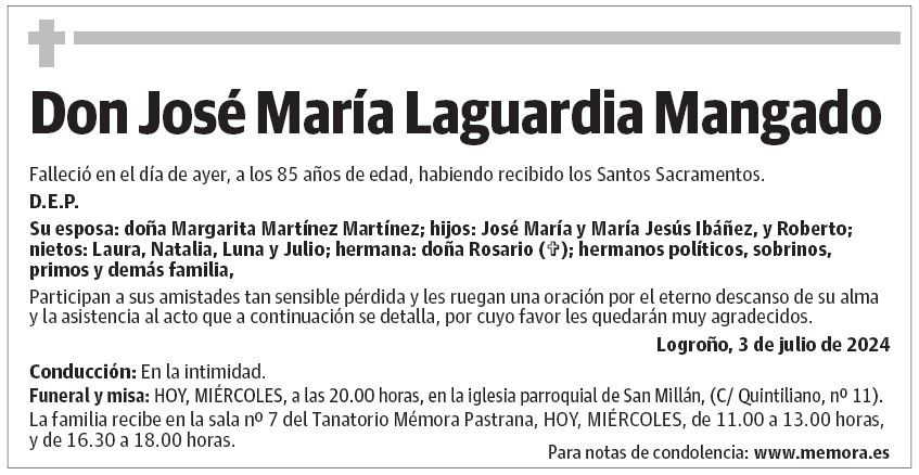 Don José María Laguardia Mangado