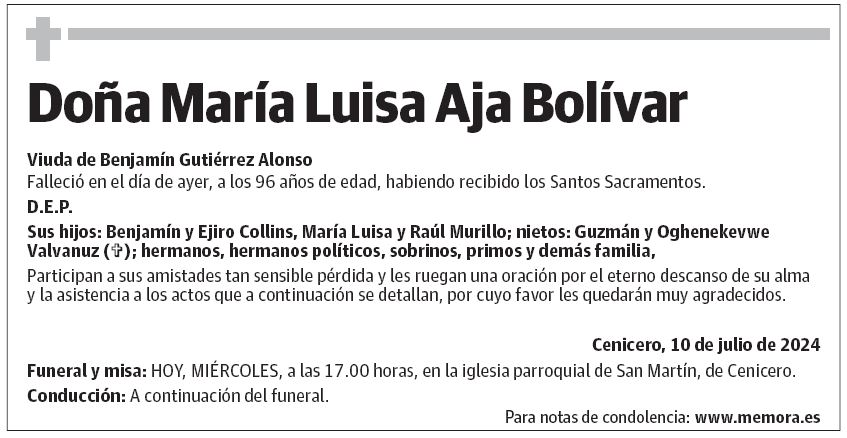 Doña María Luisa Aja Bolívar