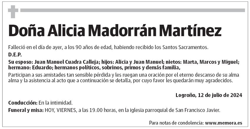 Doña Alicia Madorrán Martínez