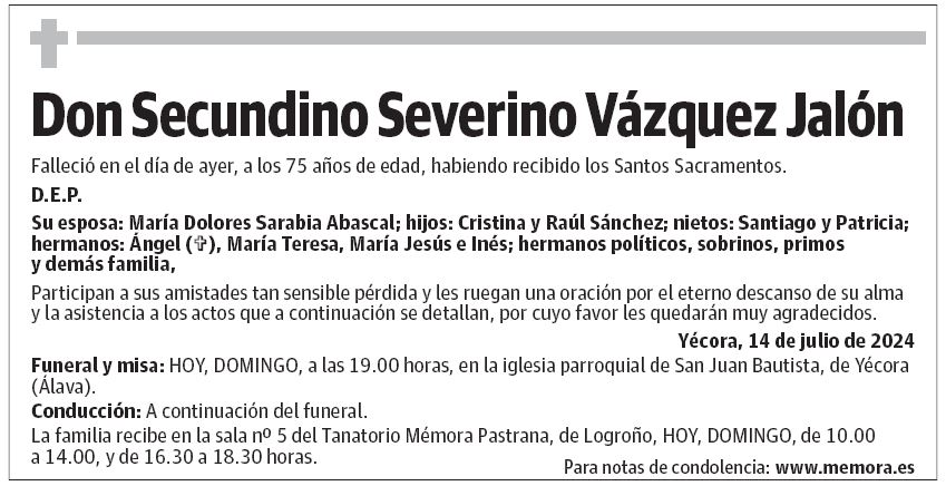 Don Secundino Severino Vázquez Jalón