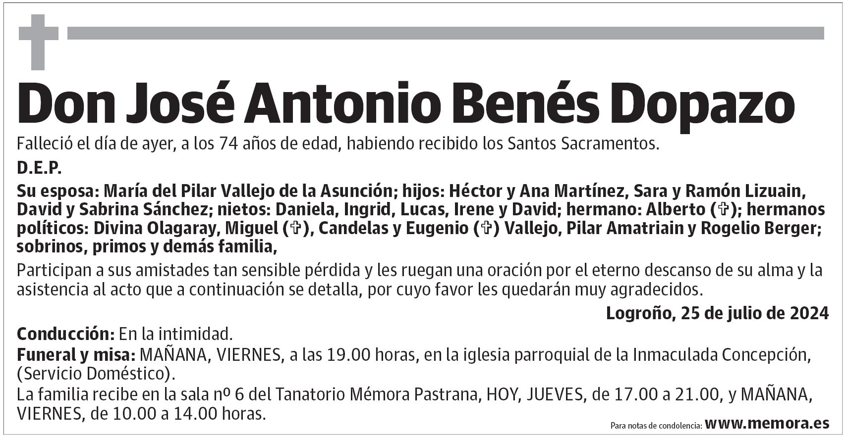 Don José Antonio Benés Dopazo