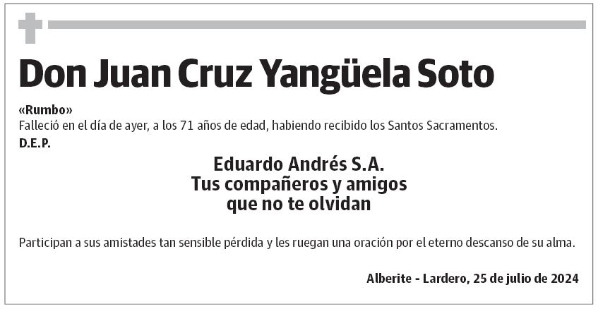 Don Juan Cruz Yangüela Soto