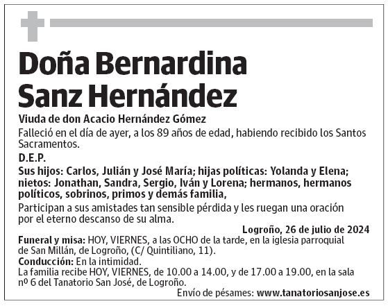 Doña Bernardina Sanz Hernández