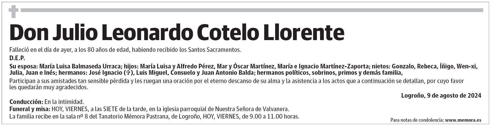 Don Julio Leonardo Cotelo Llorente