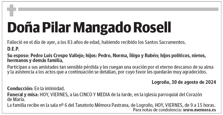 Doña Pilar Mangado Rosell