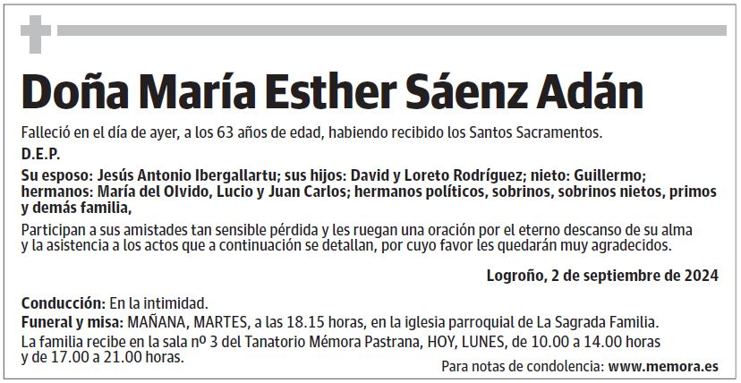 Doña María Esther Sáenz Adán