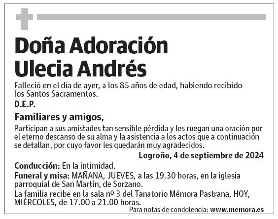 Doña Adoración Ulecia Andrés