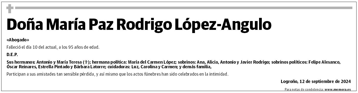 Doña María Paz Rodrigo López-Angulo