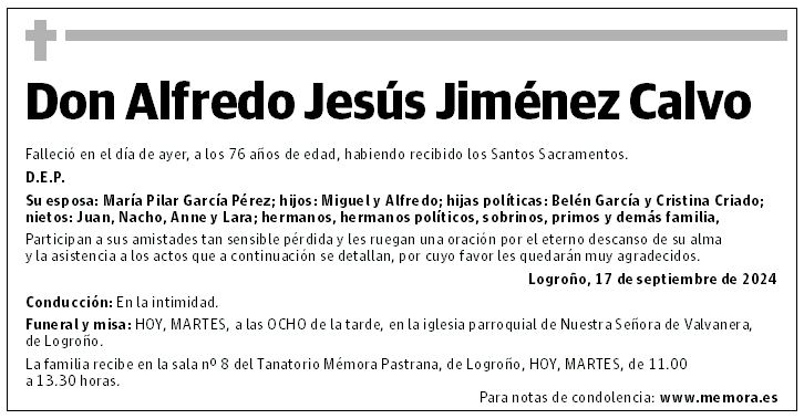 Don Alfredo Jesús Jiménez Calvo