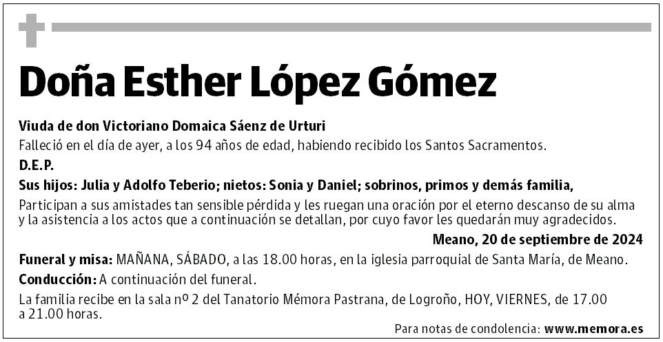 Doña Esther López Gómez