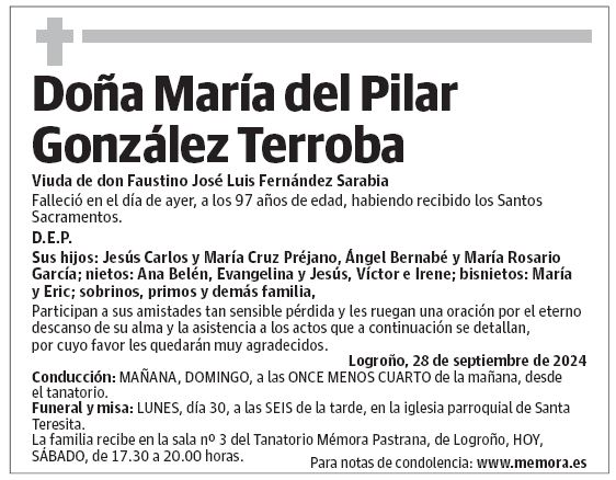 Doña María del Pilar González Terroba