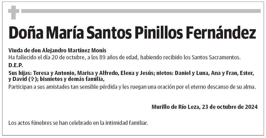 Doña María Santos Pinillos Fernández