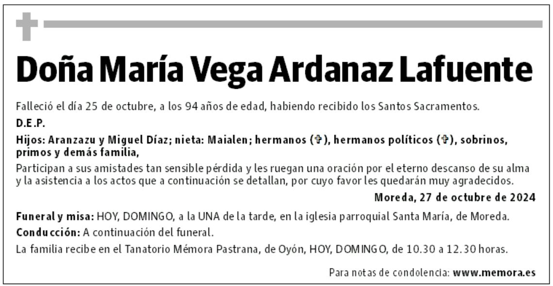 Doña María Vega Ardanaz Lafuente