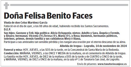 Doña Felisa Benito Faces