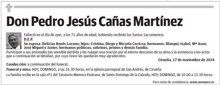 Don Pedro Jesús Cañas Martínez