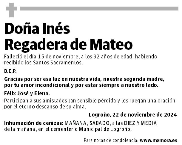 Doña Inés Regadera de Mateo