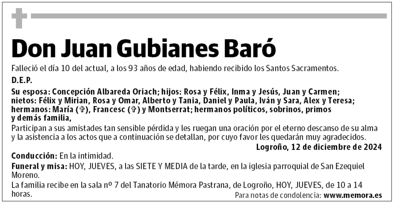 Don Juan Gubianes Baró