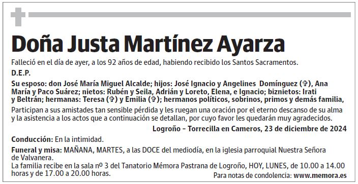 Doña Justa Martínez Ayarza