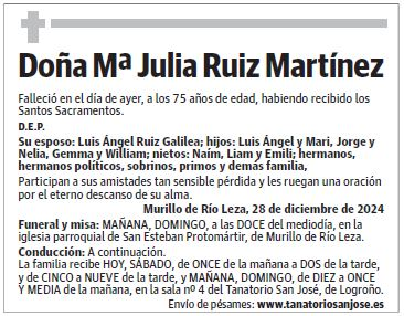 Doña Mª Julia Ruiz Martínez