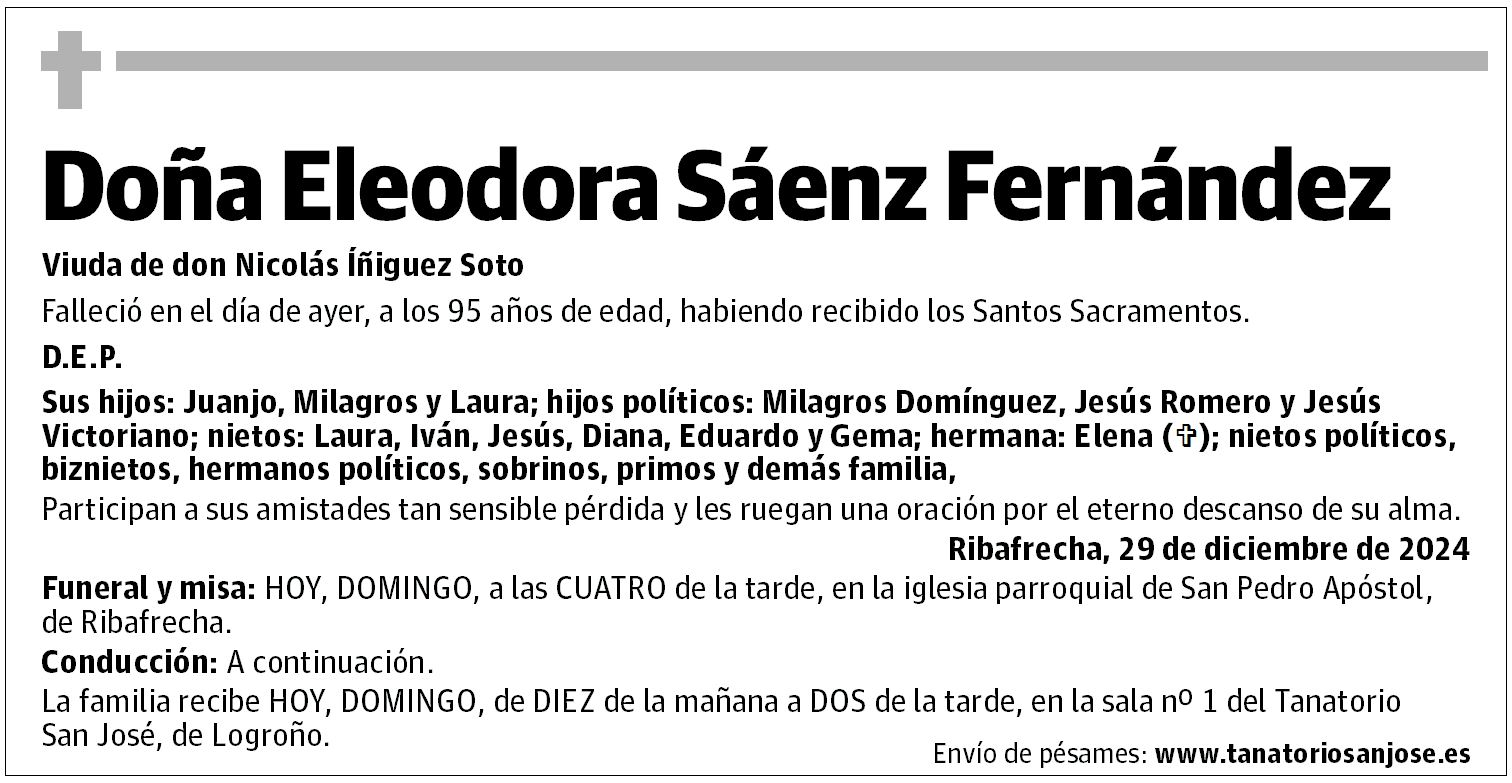 Doña Eleodora Sáenz Fernández