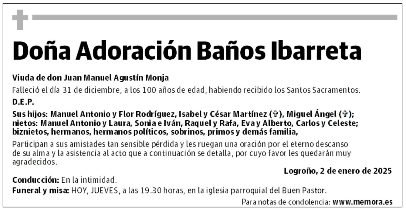 Doña Adoración Baños Ibarreta