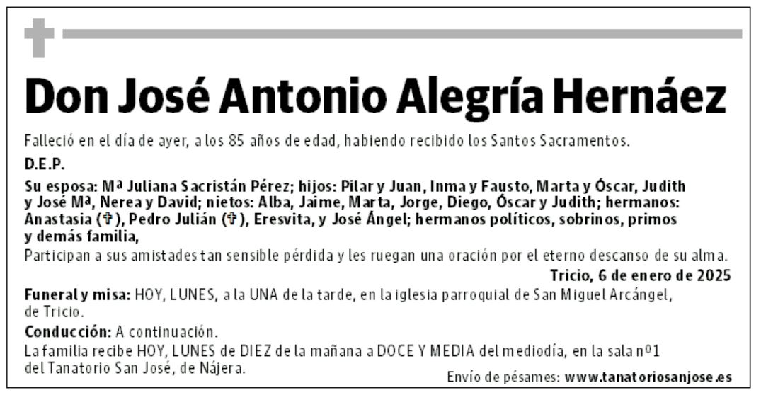 Don José Antonio Alegría Hernáez