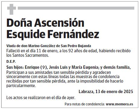 Doña Ascensión Esquide Fernández