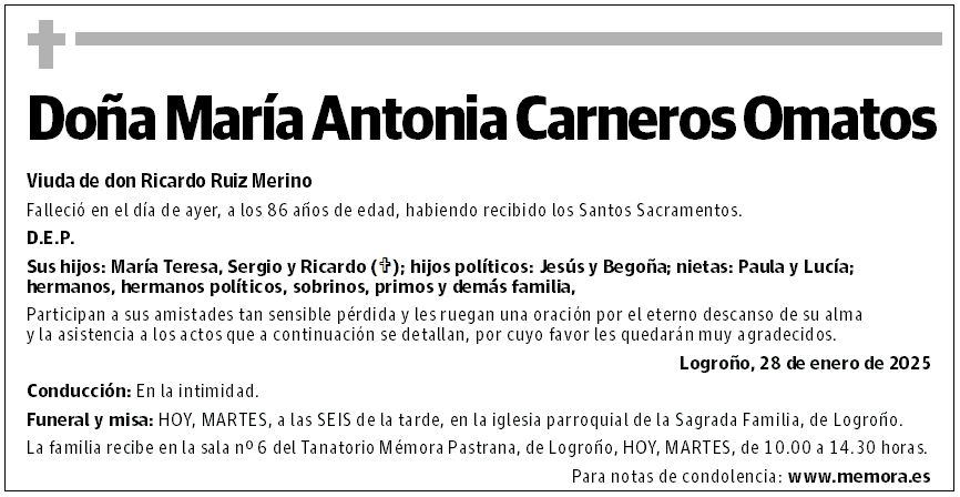 Doña María Antonia Carneros Omatos